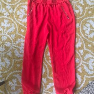JCrew 100% Polyester Red cuff pants
